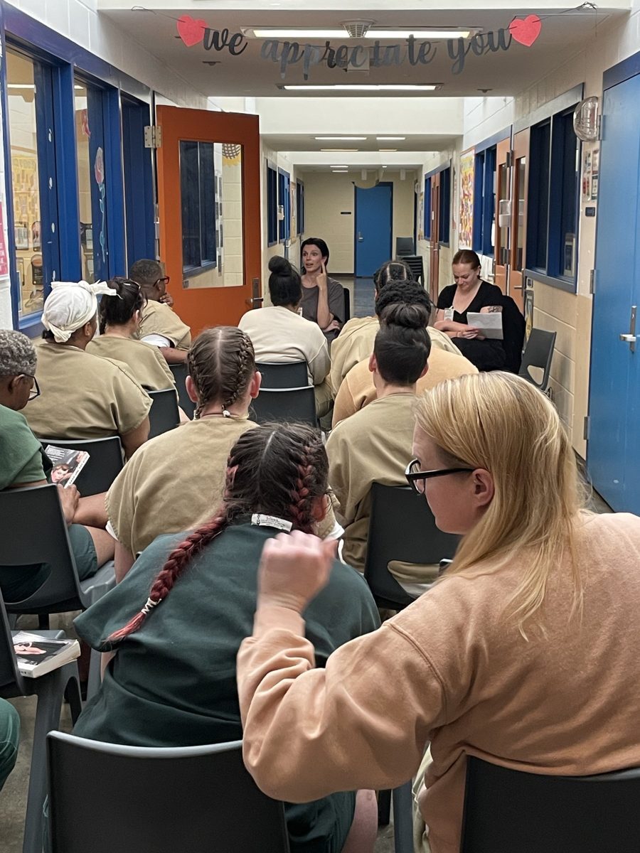 Women gathered for a Rosebuds reading session at the Rose M. Singer Center